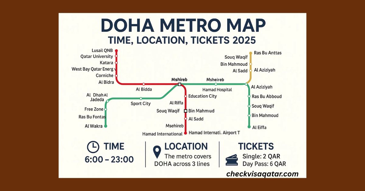 Doha Metro Map full guide to Time, Location, Tickets 2025
