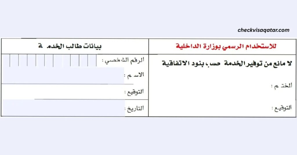 MOI Smart Card Activation Application Form